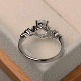 2ct Engagement Ring Oval Diamond Solitaire Butterfly Accent 14k White Gold Over