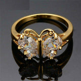 2.5ct Pear Diamond Engagement Ring 14k YellowGold Over Butterfly Unique Design