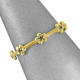 1.5ct Round Black Diamond Floral Design Thin Wedding Band 14K Yellow Gold Over