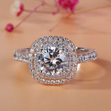 3Ct Round Cut VVS1 Diamond Double Halo Engagement Ring 14K Dual Tone Gold Finish