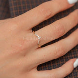 0.3ct Marquise Cut Simulated Diamond Curved Wedding Band 14k Yellow Gold Plated