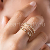 0.5ct Round Cut Moissanite Open Link Chain Wedding Band 14k Yellow Gold Plated