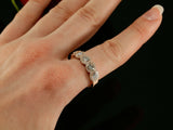 5ct Round Cut Diamond Five Stone Halo Gatsby Engagement Ring 14k Rose Gold Over