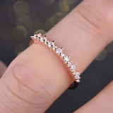 1.5ct Round Cut Diamond Wedding Band Half Eternity Women 14k Rose Gold Finish