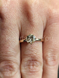 1ct Round Cut Simulated Peach Morganite Solitaire Ring 14k Yellow Gold Plated