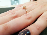 1ct Round Cut VVS1 Diamond Engagement Ring Flower Solitaire 14k Rose Gold Finish