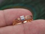 0.25ct Round Cut Diamond Engagement Ring Solitaire Split Shank 14k RoseGold Over