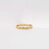 0.2ct Round Cut Moissanite Cross Braided Wedding Band 14k Yellow Gold Plated