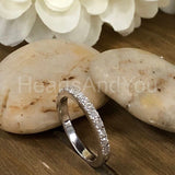 0.35ct Round Cut Moissanite Half Eternity Wedding Band 14k White Gold Plated