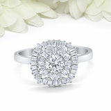 2.5ct Round Cut Diamond Engagement Ring Cocktail Art Deco 14k White Gold Finish