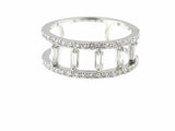 2Ct Baguette Round Cut Diamond Half Eternity Wedding Band 14K White Gold Finish