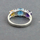 2.6ct Oval Cut Multi Stone Trilogy Engagement Ring 14k White Gold Finish