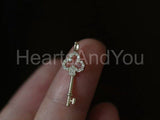 0.5ct Round Cut Moissanite Minimalist Key Pendant 14k YellowGold Plated NO CHAIN