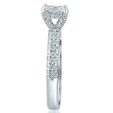 1ct Radiant Cut Diamond Engagement Ring Petite Solitaire 14k White Gold Finish