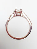 2Ct Princess Cut Diamond Engagement Ring 14K Rose Gold Finish with Round Accents