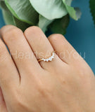 0.35ct Round Cut Moissanite Curved Women Wedding Band 14k Yellow Gold Plated