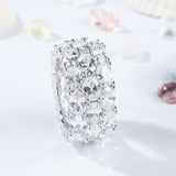 10Ct Oval Cut Diamond East West Cocktail Iced Eternity Band 14K White Gold Over