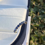 0.3ct Round Cut Simulated Sapphire Half Eternity Wed Band 14k Yellow Gold Plated