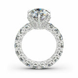 5Ct Round Cut Diamond Cocktail Iced Eternity Engagement Ring 14K White Gold Over