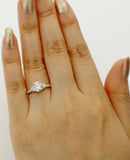 Solitaire Engagement Ring 1.2ct Round Cut Diamond Accent 14k Yellow Gold Finish