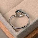 2ct Engagement Ring Round Cut Diamond Twist Swirl Solitaire 14k WhiteGold Finish