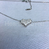 1ct Round Cut Moissanite Cluster Love Pendant Chain 14k White Gold Plated