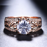 2ct Round Cut VVS1 Diamond Engagement Ring 14k Rose Gold Finish Vintage Filigree