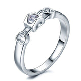 0.3ct Round Cut Diamond Engagement Ring 14k White Gold Finish Unique Stackable