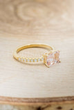 1ct Emerald Cut Simulated Morganite Solitaire Accents Ring 14k YellowGold Plated