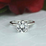 1CT ROUND CUT VVS1 D DIAMOND SOLITAIRE ENGAGEMENT RING 14K WHITE GOLD FINISH