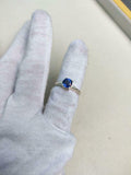 1ct Engagement Ring Round Cut Sapphire Leaf Shank Solitaire 14k White Gold Over