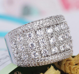 4Ct Round Cut Diamond Half Eternity Iced Wedding Ring Band 14K White Gold Finish