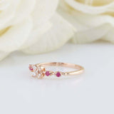 0.7ct Round Cut Diamond Engagement Ring Flower Minimalist 14k Rose Gold Finish