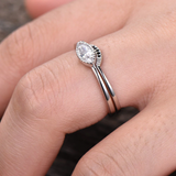 1ct Marquise Cut Diamond Engagement Ring 14k White Gold Finish Curved Bridal Set