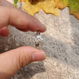 0.5ct Cushion Simulated Diamond Solitaire Engagement Ring 14k White Gold Plated