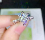 2.2ct Engagement Ring Round Cut Diamond Floral Knot Design 14k White Gold Finish