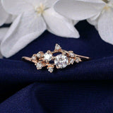 2.1ct Round Cut Diamond Engagement Ring 14k Rose Gold Finish Unique Stackable