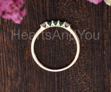 0.5ct Round Cut Simulated Emerald 5 Stone Engagement Ring 14k Yellow Gold Plated