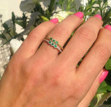 0.5ct Round Cut Emerald Trilogy Solitaire Engagement Ring 14k Yellow Gold Finish