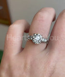 2.35ct Round Cut Moissanite Solitaire with Accents Ring 14k Yellow Gold Plated