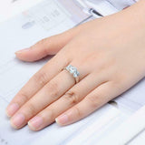 2.3ct Engagement Ring Oval Cut Aquamarine Solitaire Trilogy 14k White Gold Over