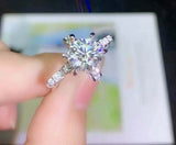 2.2ct Engagement Ring Round Cut Diamond Floral Knot Design 14k White Gold Finish