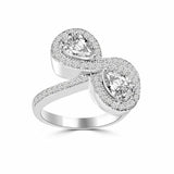 2ct Pear Cut VVS1D Diamond Infinity Design Engagement Ring 14k White Gold Finish