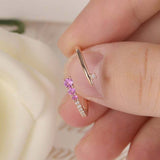 1ct Round Cut Pink Sapphire Open Bypass Design Engagement Ring 14k RoseGold Over