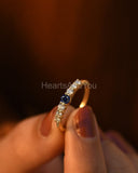 0.5ct Round Cut Simulated Sapphire Minimalist Wedding Band 14k YellowGold Plated
