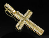 1.5ct Round Cut Diamond Holy Cross Jesus Pendant 14k Yellow Gold Finish NO CHAIN