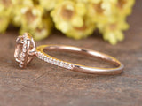 0.5ct Cushion Cut Morganite Solitaire Beaut Engagement Ring 14k Rose Gold Finish