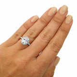 4ct Oval Cut Diamond Halo Engagement Ring 14K White Gold Finish Round Accents
