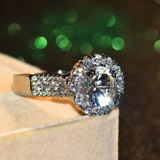 4ct Round Cut Diamond Engagement Ring 14k WhiteGold Finish Halo Antique Milgrain