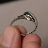 0.75ct Oval Cut Peach Morganite Solitaire Engagement Ring 14k White Gold Finish